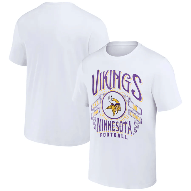 Men's Minnesota Vikings White x Darius Rucker Collection Vintage Football T-Shirt